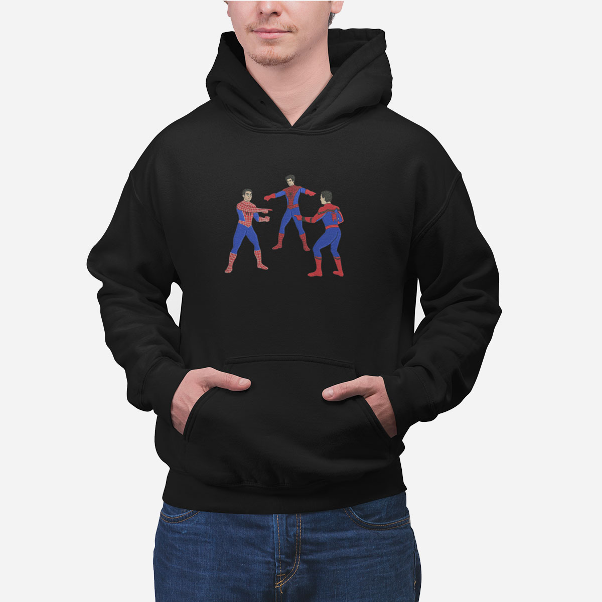 Spiderman Trio Meme Embroidery Hoodie | GotGarms